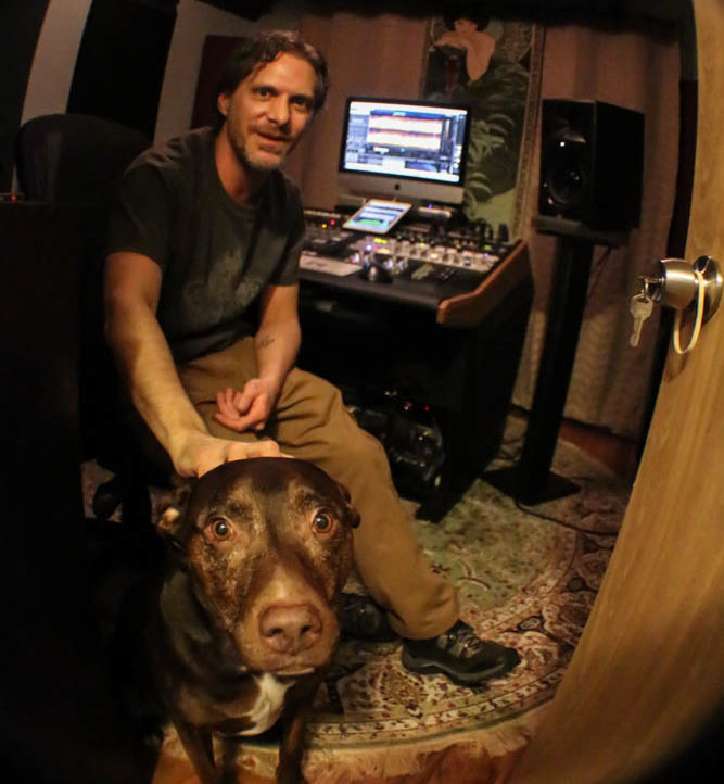 Jon (mastering engineer) with Tucker (beautiful, loving pup)